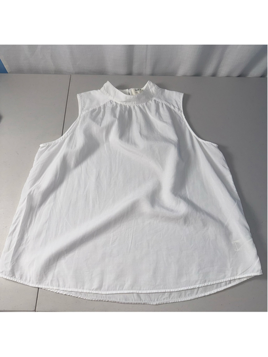 Cloth & Stone Tops - Cloth & Stone Anthropologie White Mockneck Keyhole Top Sleeveless Blouse Size L